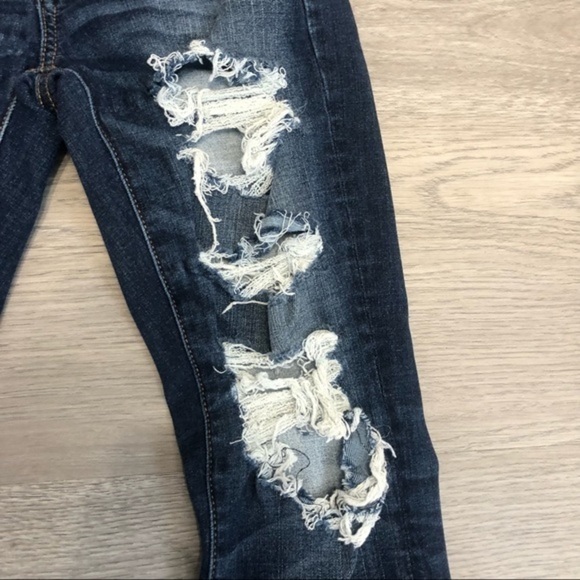 American Eagle Darkwash Skinny Distressed‎ Jeans 0Short - Picture 2 of 7